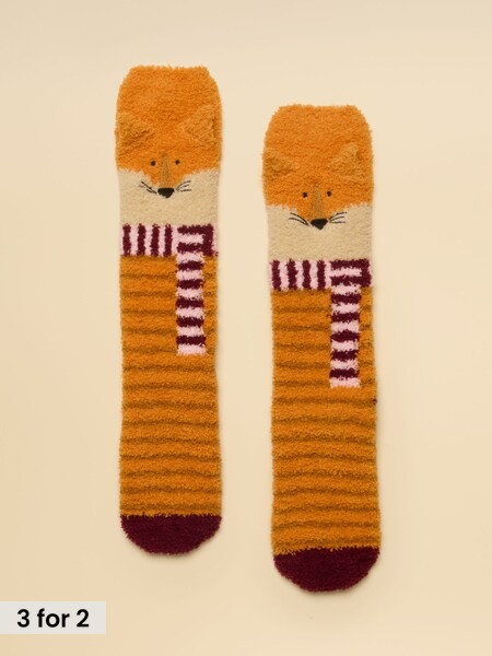 Orange Fox - Socks (size 4-8)