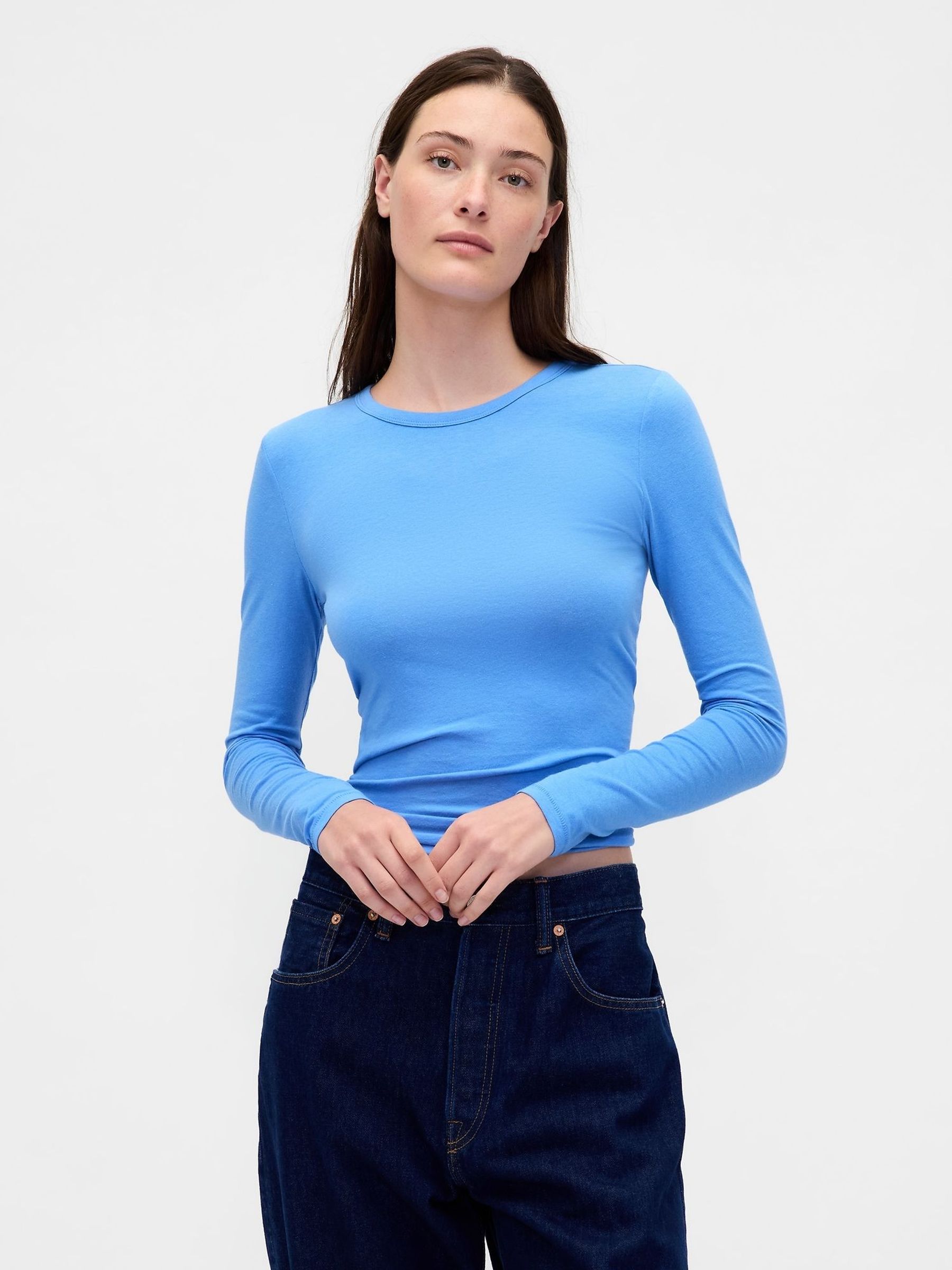 Blue Featherweight Crew Neck T-Shirt (V27861) | £18