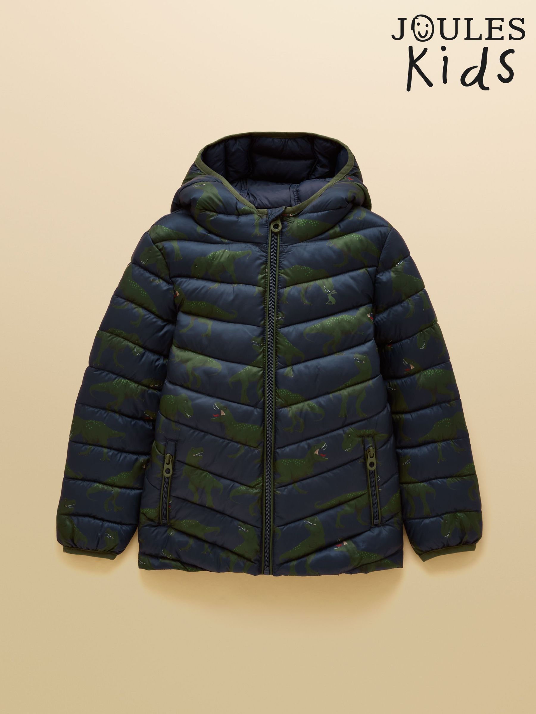 Navy Dino - Showerproof Padded Coat