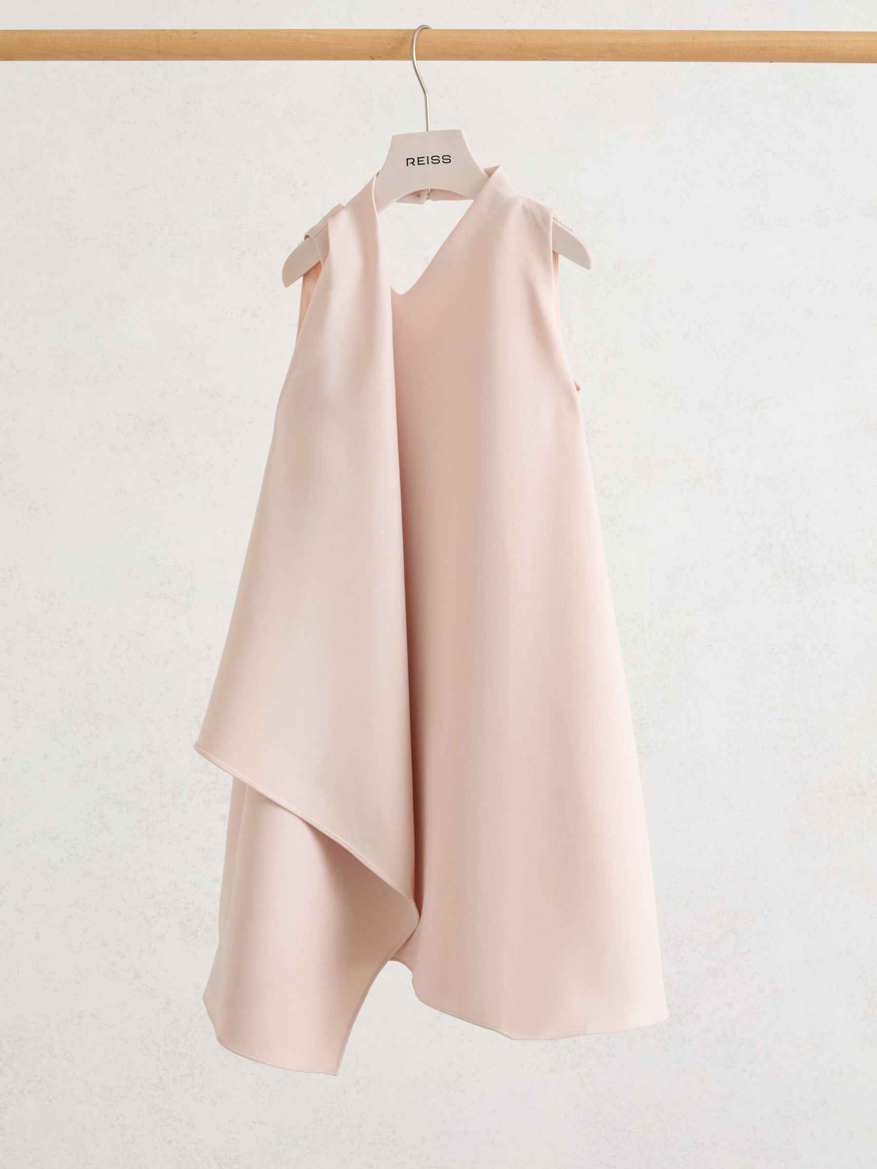 Draped Sleeveless Shift Dress in Pink (V28262) | £80