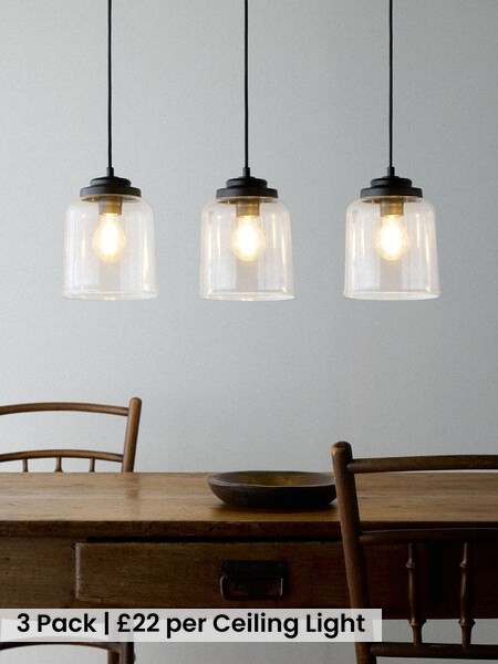 The Set 3 Pack Glass Dome Ceiling Lights