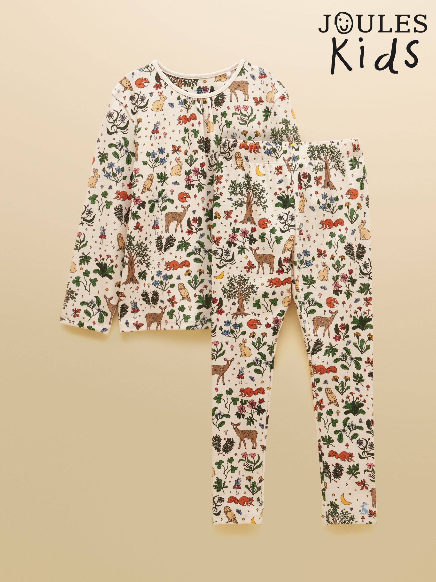 Cream Woodland - Long Sleeve Pyjama Set