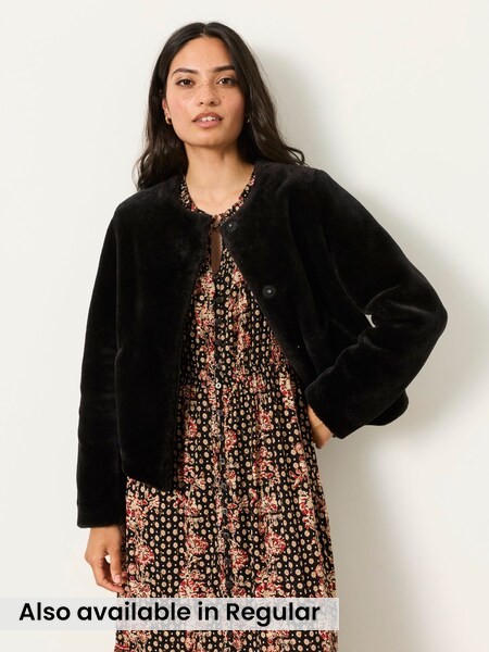 Black - Faux Fur Jacket