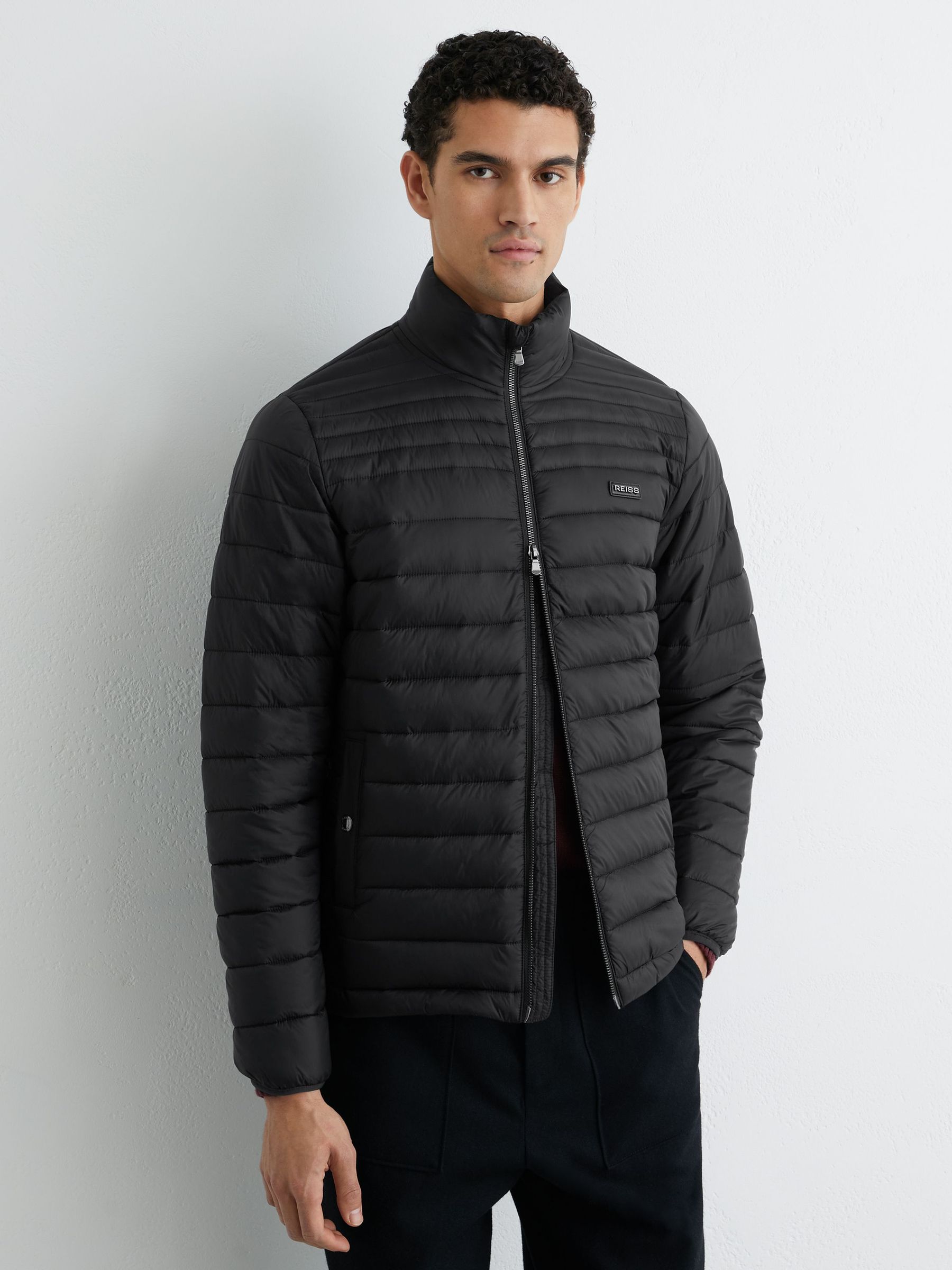 Quilted Zip-Through Jacket in Black (V32083) | £158