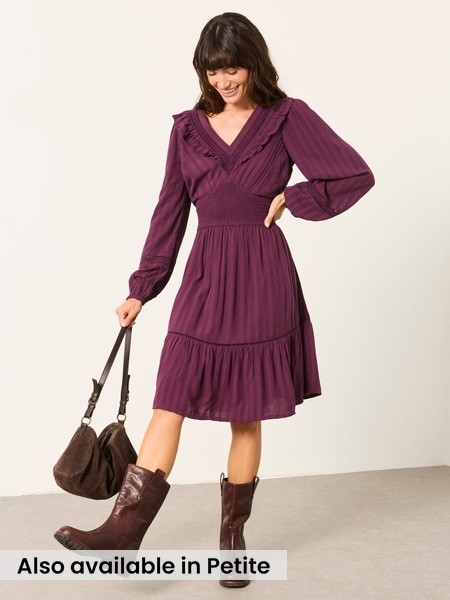 Purple - Jacquard Dress