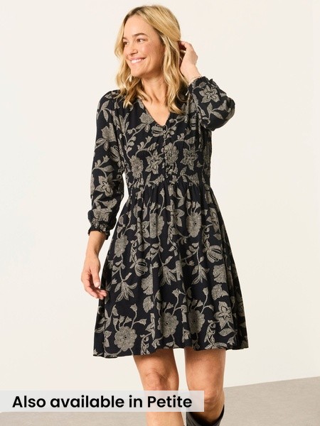 Black Dot Floral - Jersey Dress
