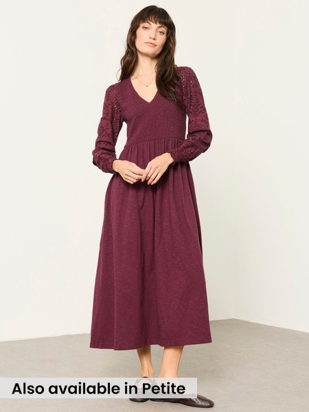 Dark Purple - Midi Jersey Dress