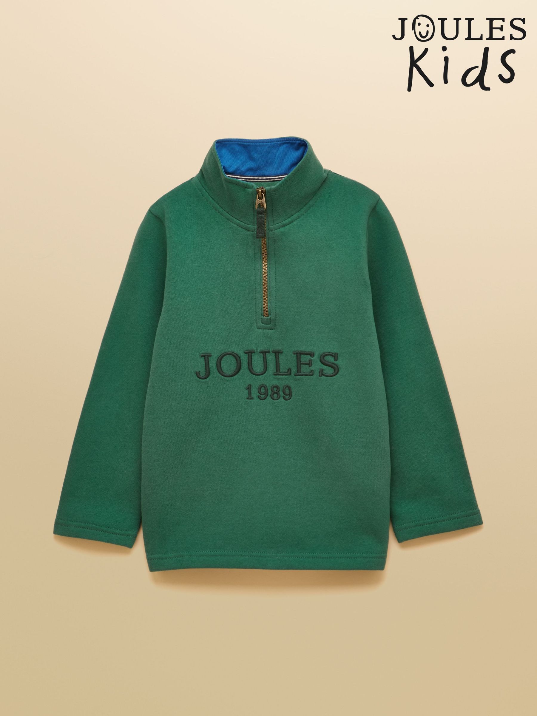 Green - Kids' Branded Quarter Zip Sweat