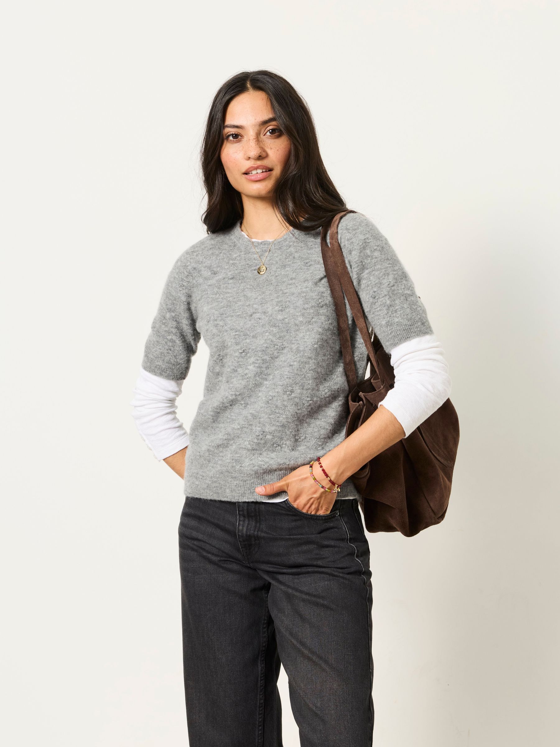 Grey - Halle Knitted Top