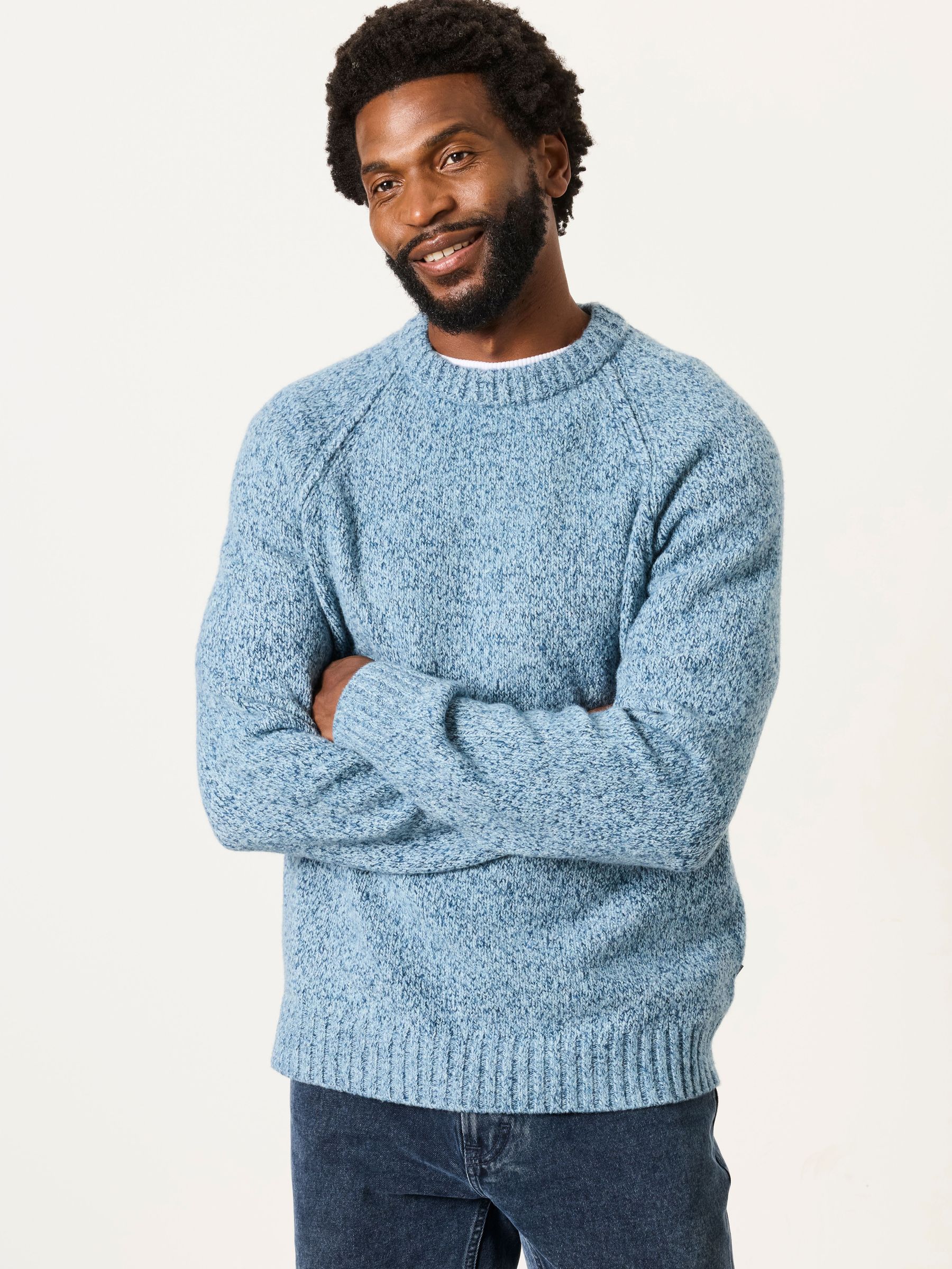 Light Blue - Regular Crew Neck Jumper