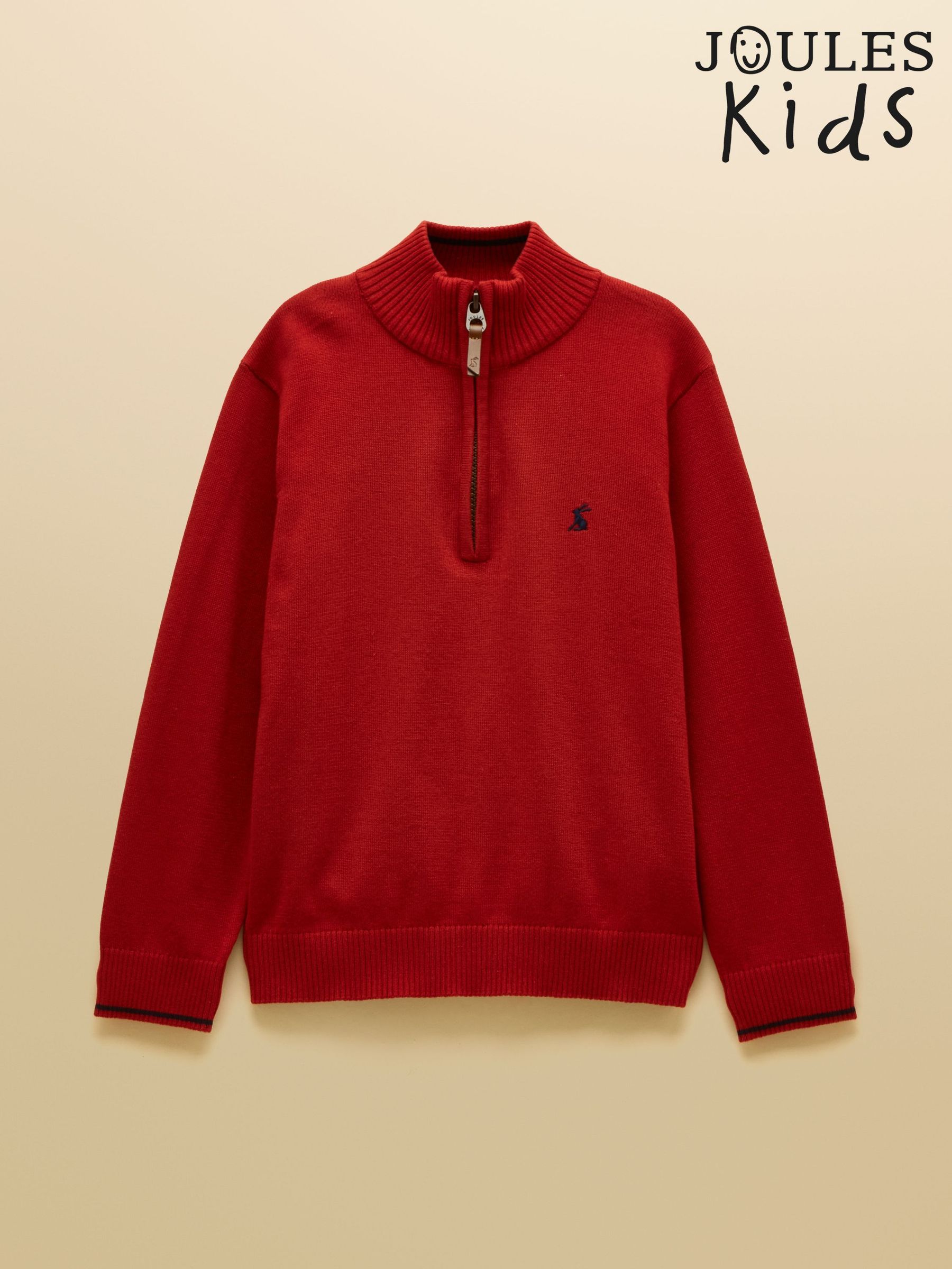Burnt Orange - Knit Quarter Zip Jumper