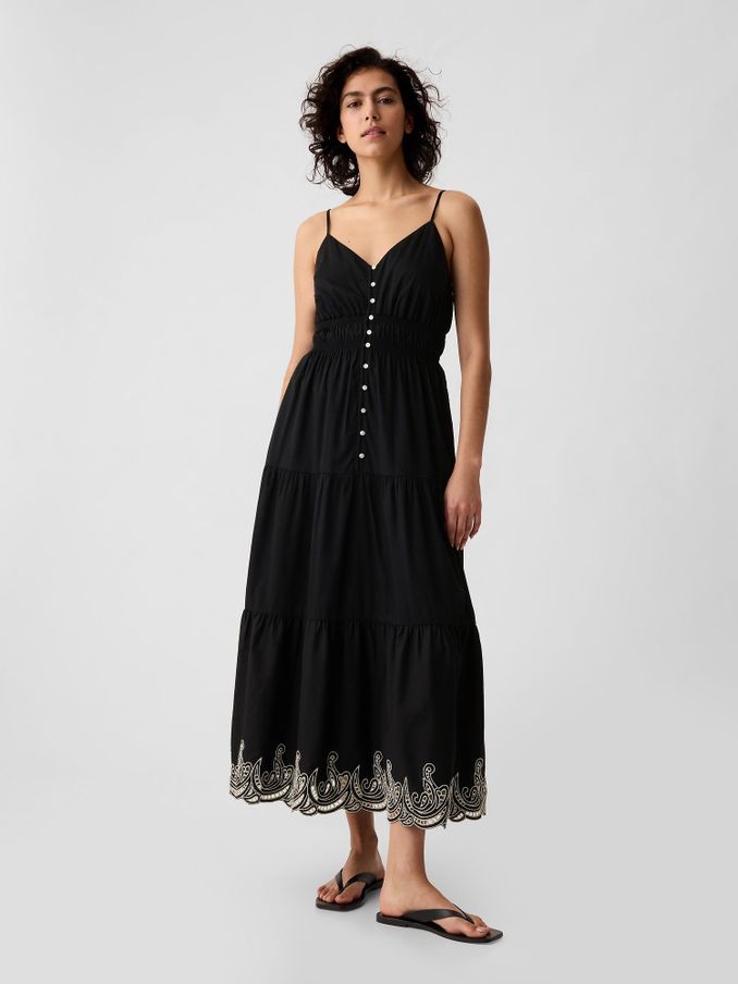 Black Tiered Midi Dress (V43618) | £33