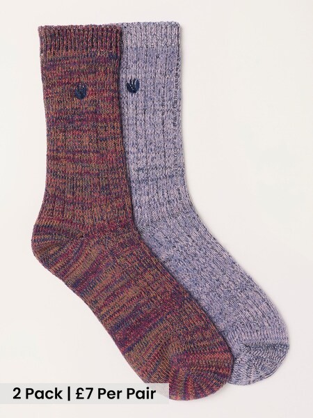 Purple/Multi - Boot Socks