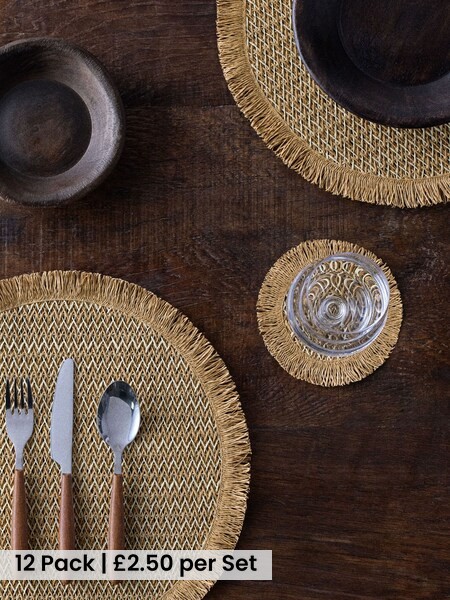 The Set 12 Pack Woven Placemats And Coaster Set