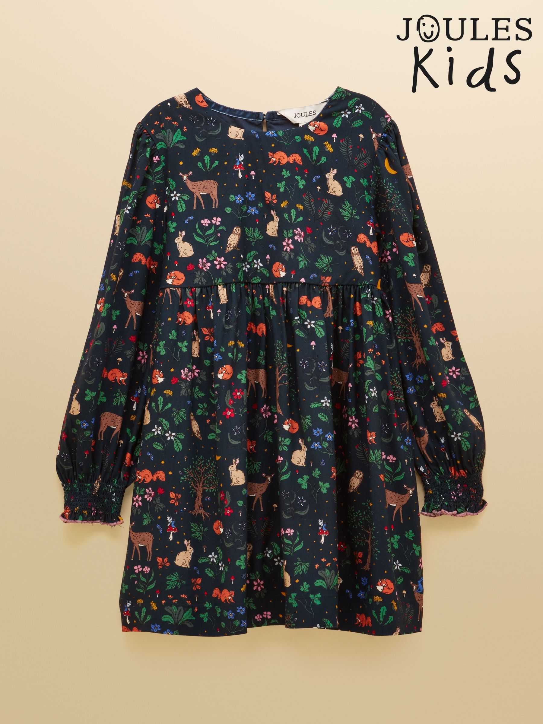 Navy Woodland - Long Sleeve Dress