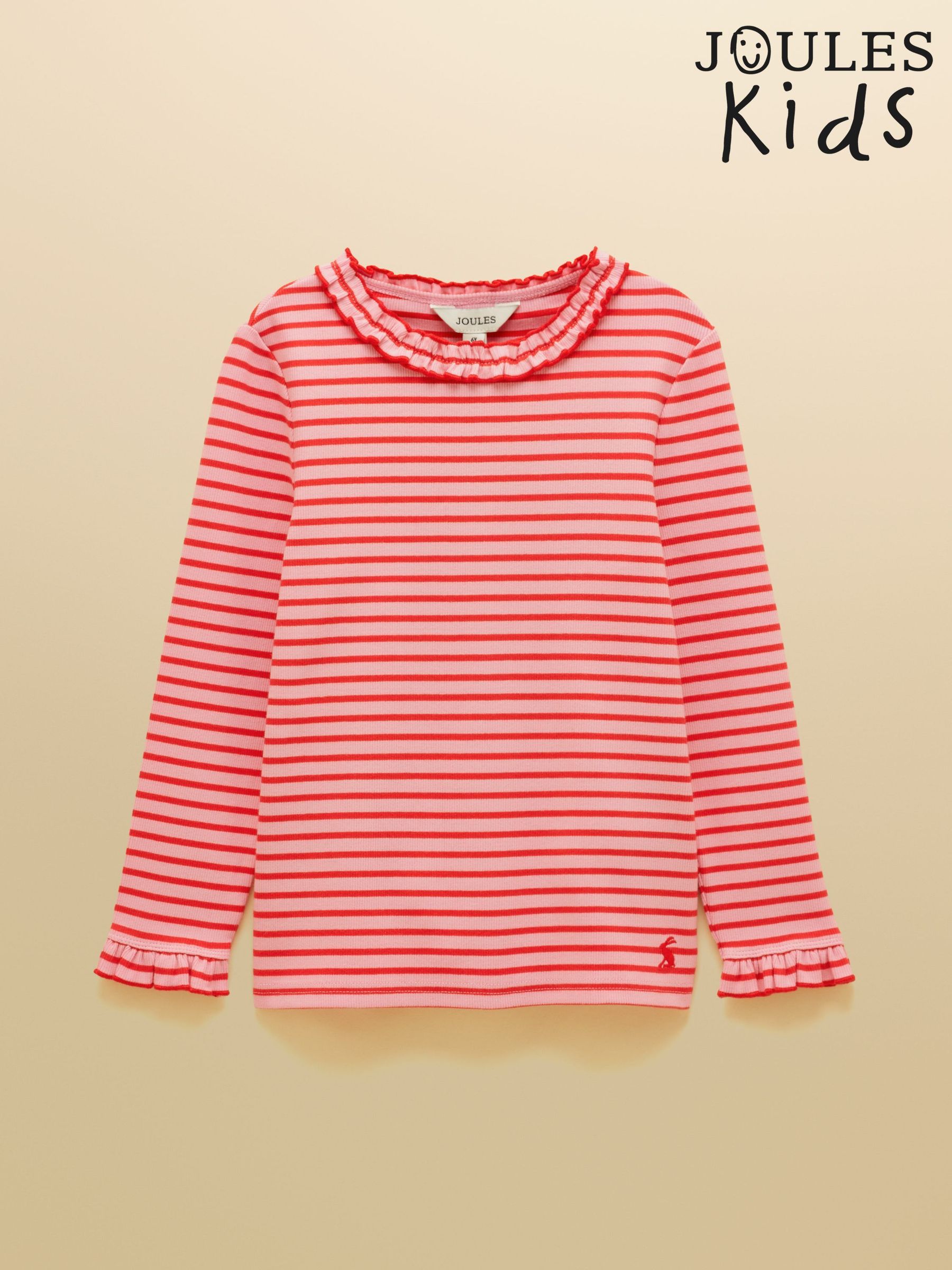 Red & Pink - Striped Long Sleeve Ribbed Top