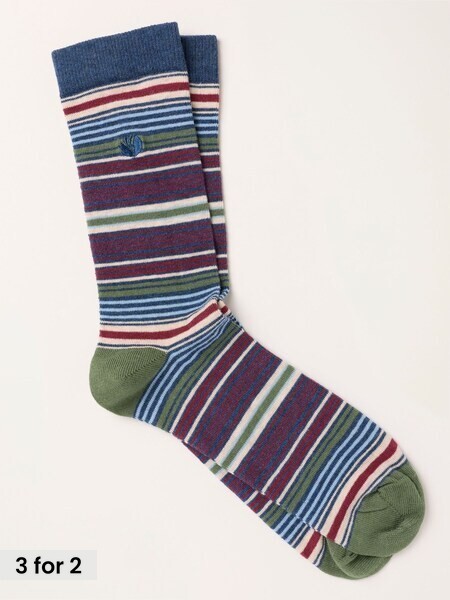 Navy - Regular Striped Socks