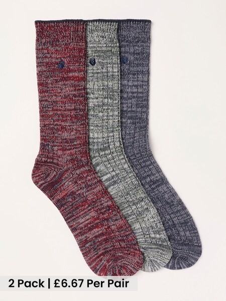 Red/Grey/Navy - Regular Boot Socks