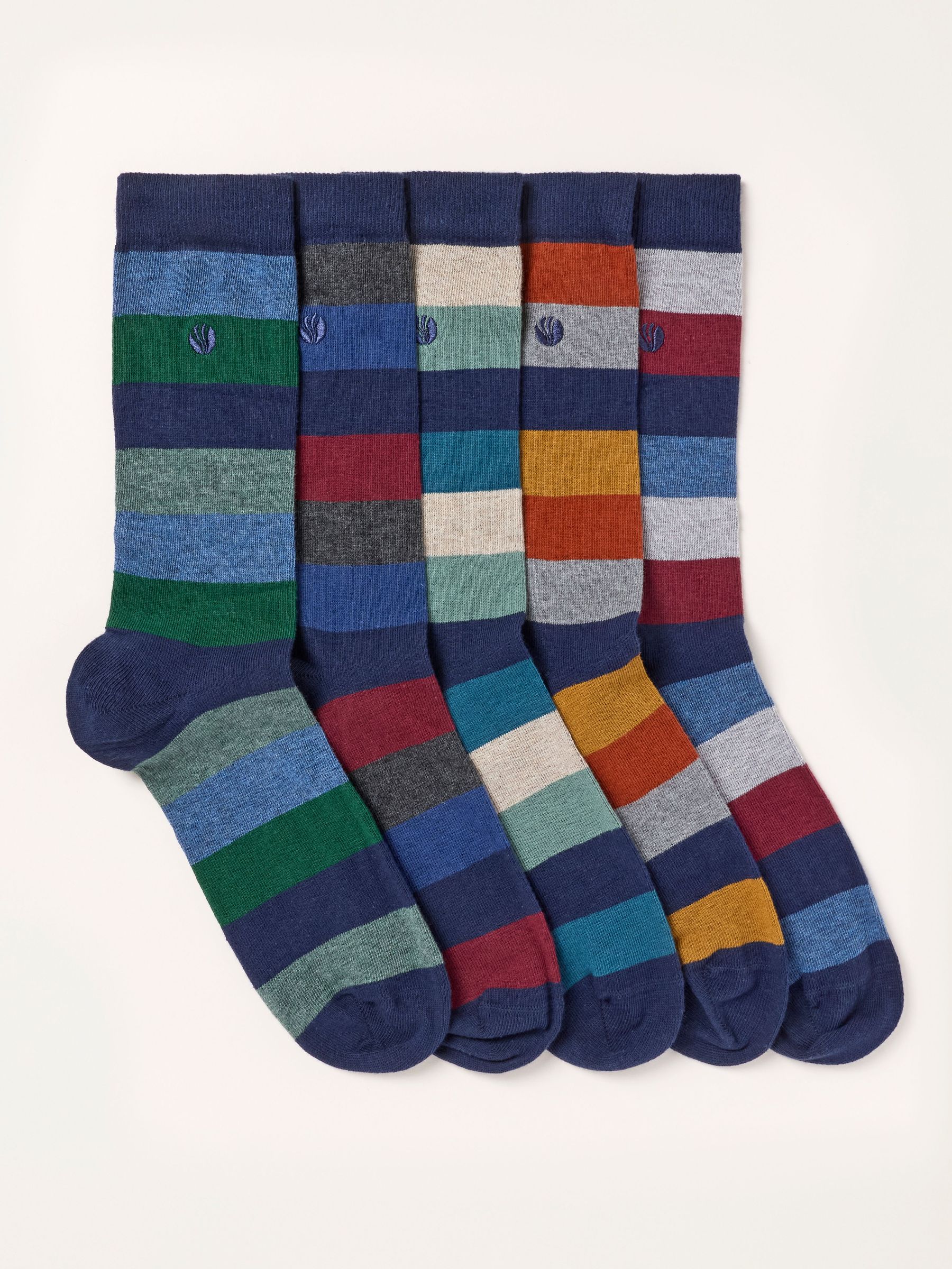 Multi Colour - Regular 5 Pairs Of Striped Socks