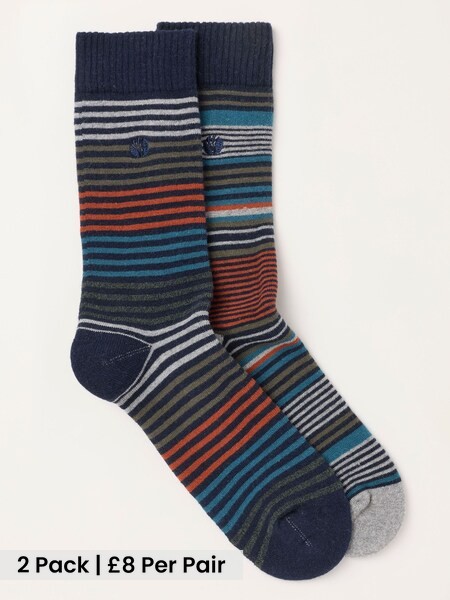 Multi Colour - Regular 2 Pairs Of Thermal Socks
