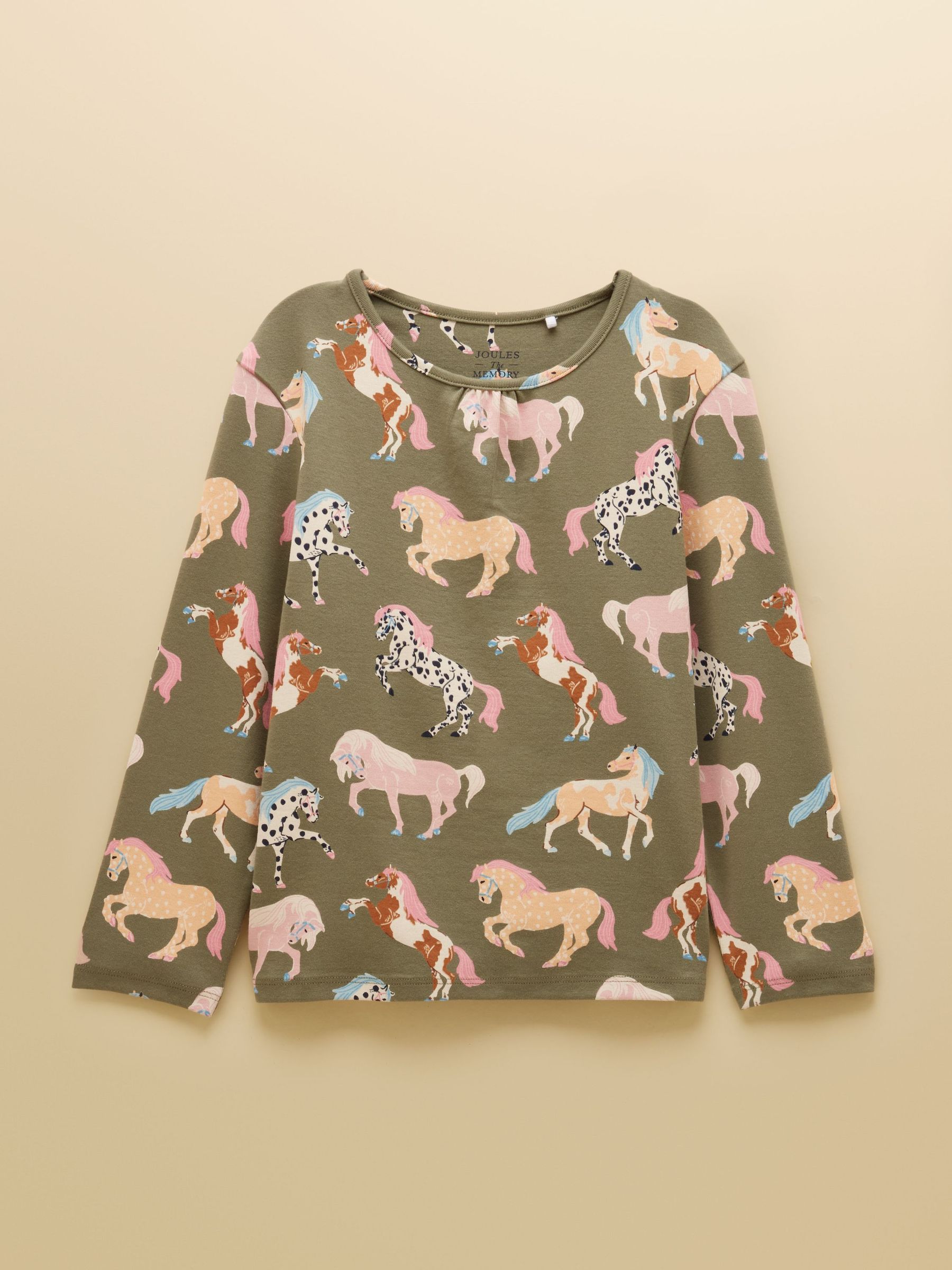 Khaki Horses - Long Sleeve Pyjama Set