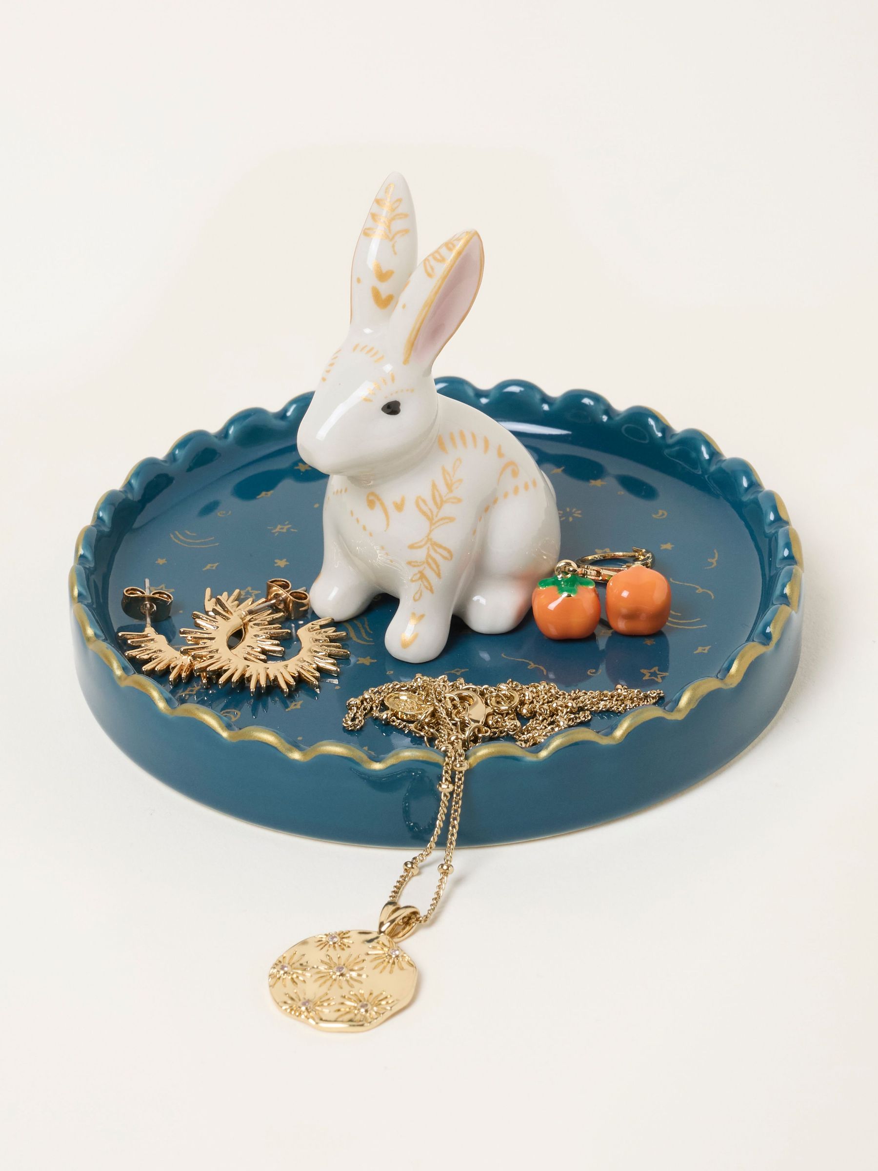 White - Halloween Hare Ceramic Trinket Dish