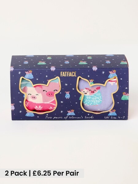 Multi - 2 Pack Pig In Blankets Sock Box
