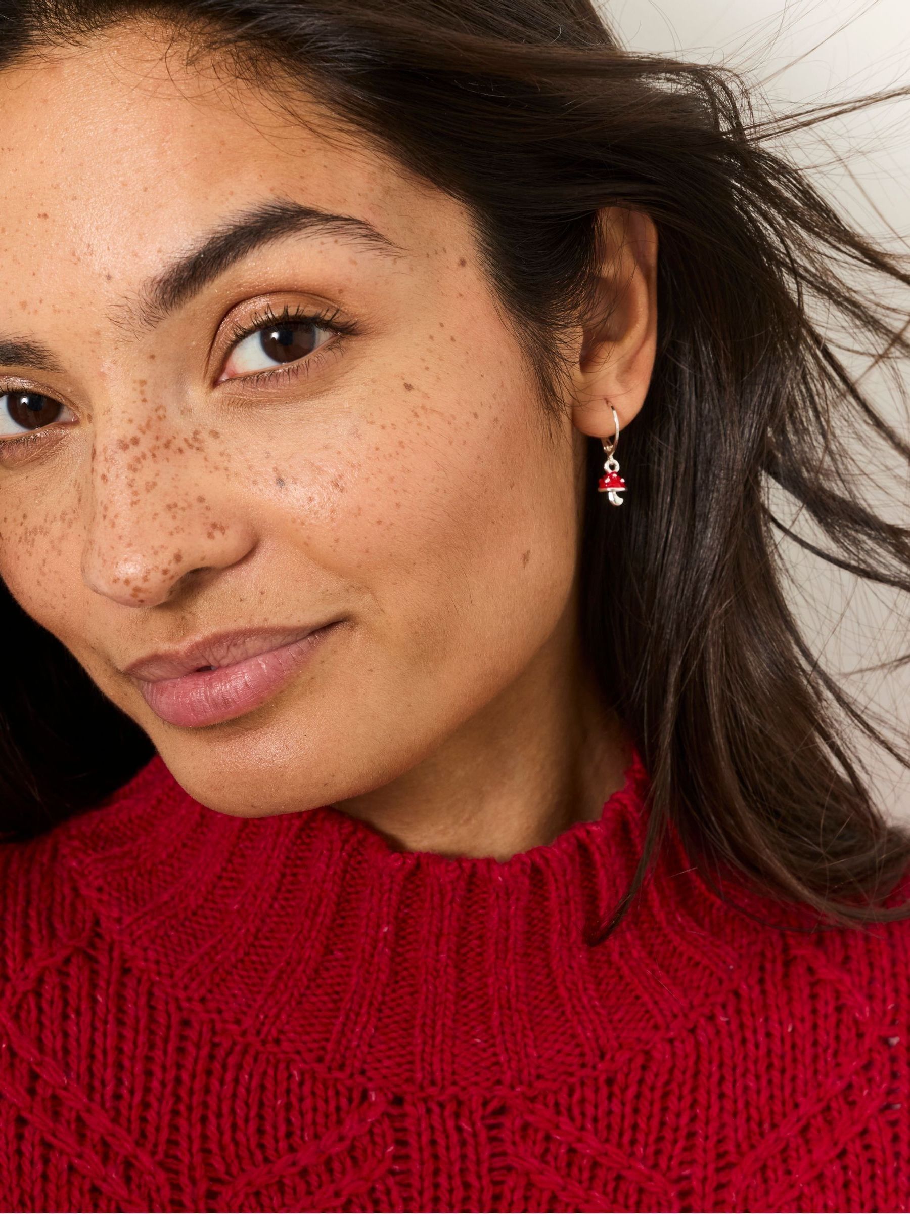 Red - Toadstool Drop Earrings