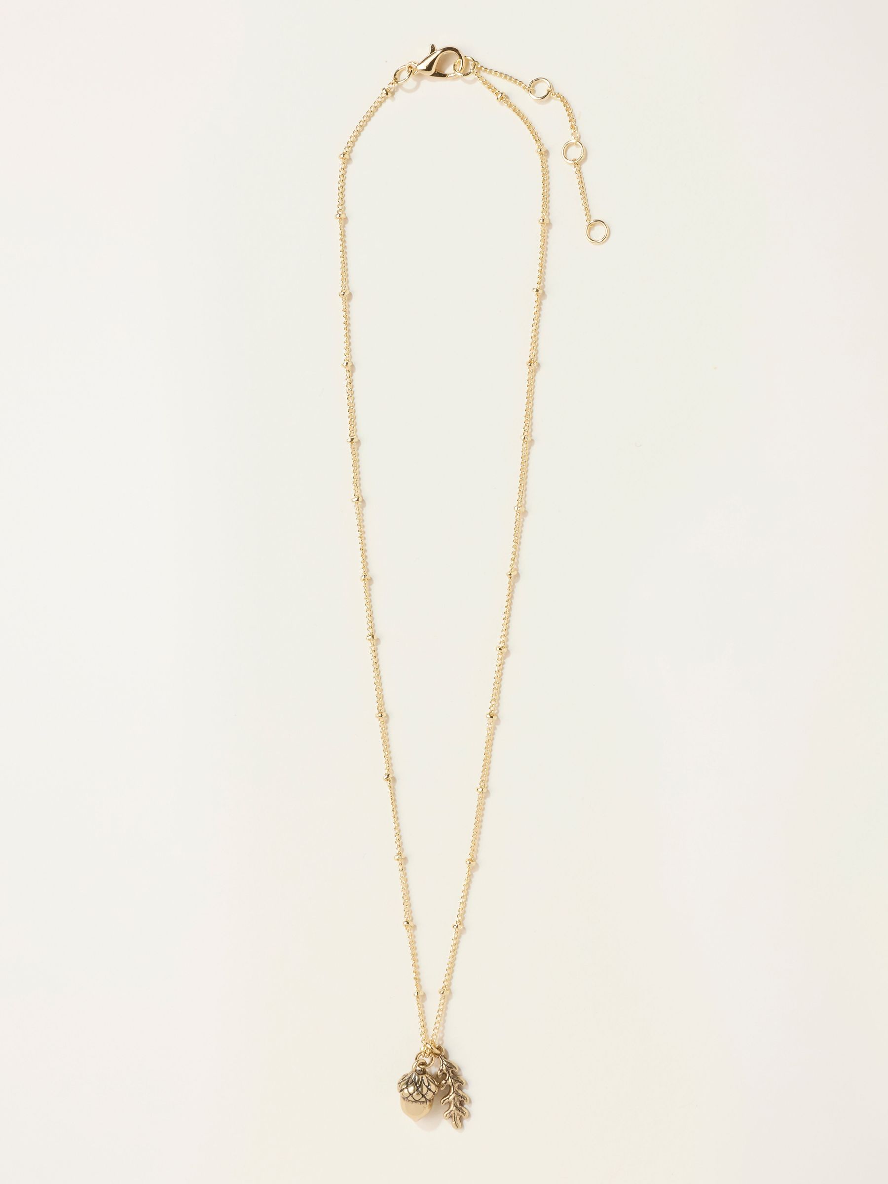 Gold Tone - Acorn Leaf Necklace