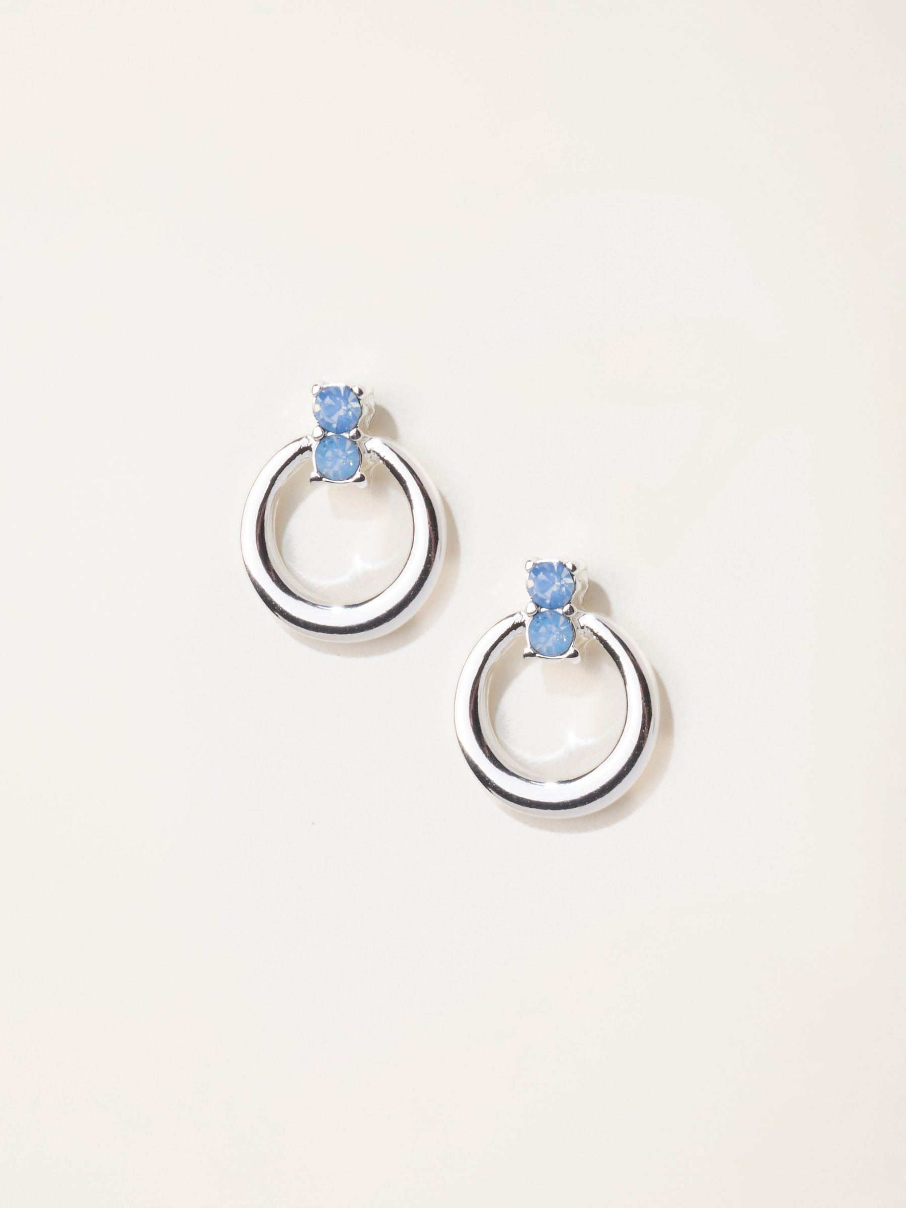 Silver Tone - Circle Earrings