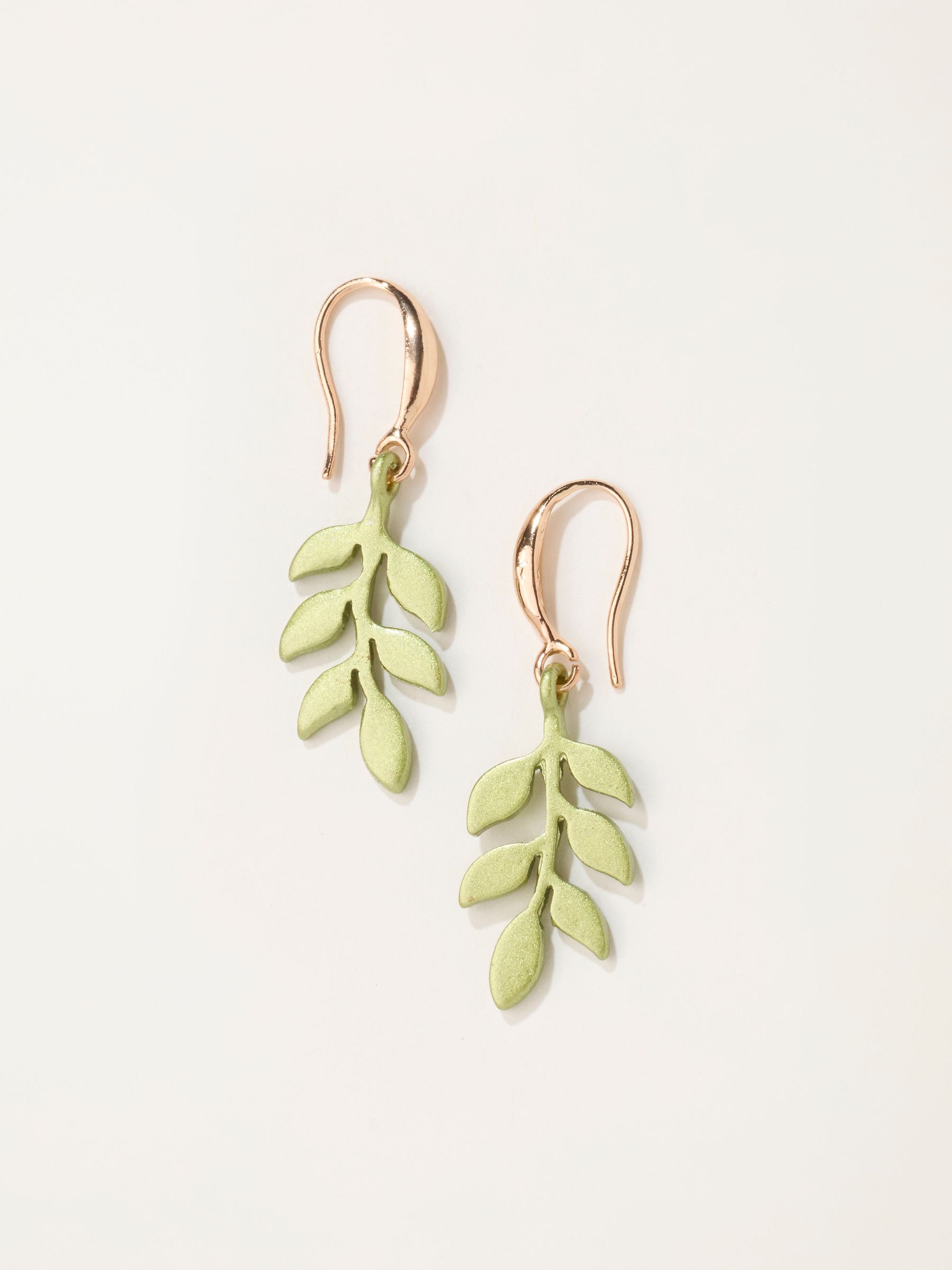 Green - Leaf Drop Earrings