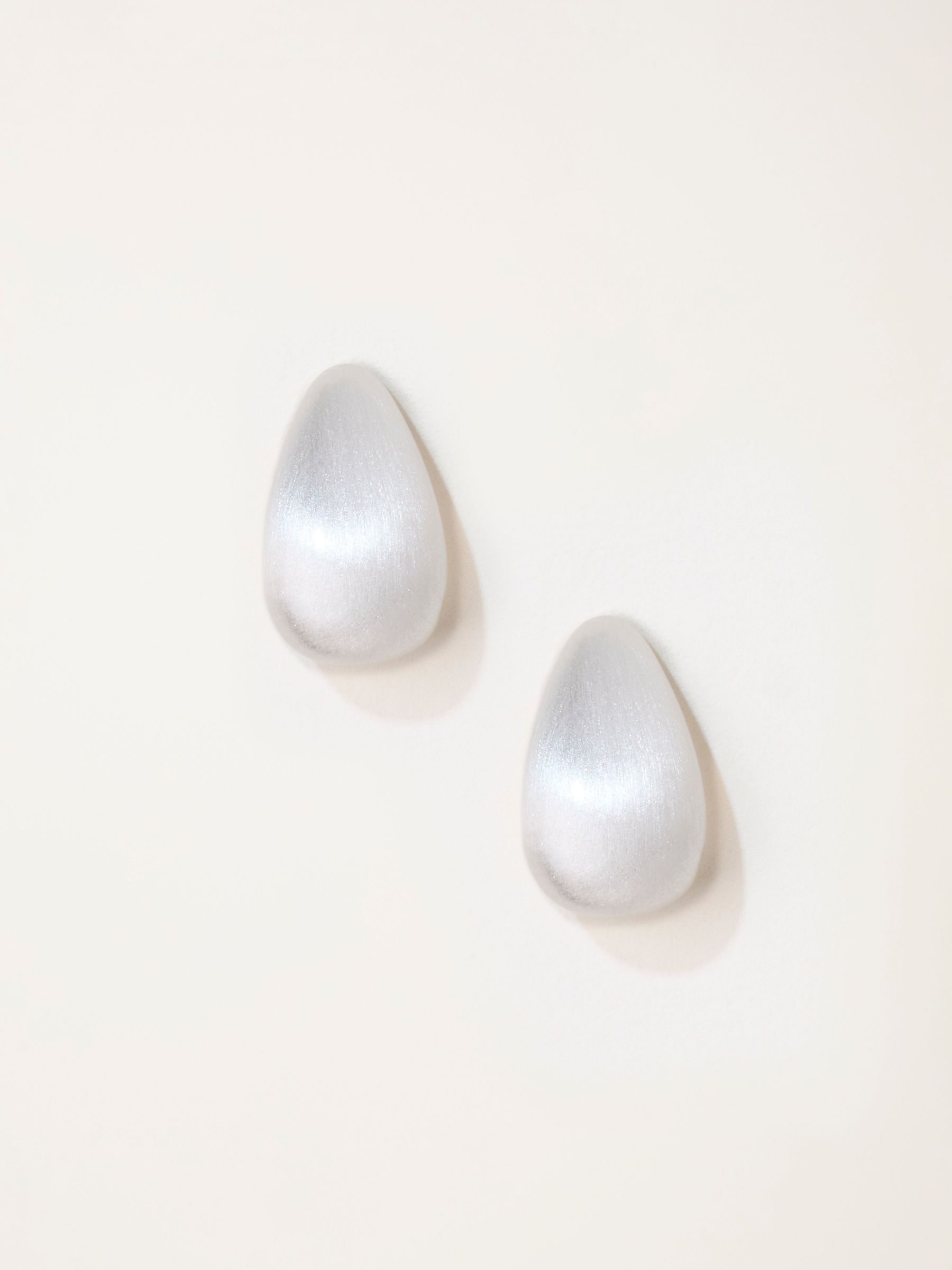 Silver Tone - Brushed Stud Earrings