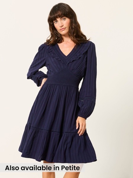 Navy - Jacquard Dress