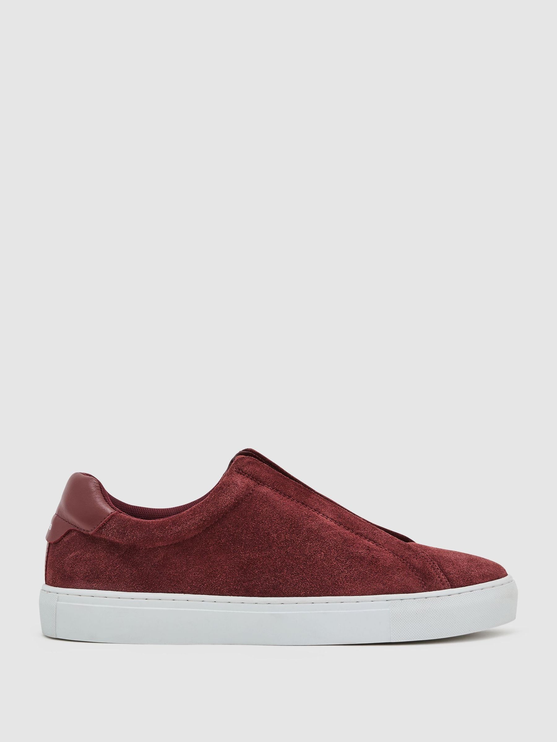 Maroon Red - Regular Suede Slip-on Elasticated Trainers