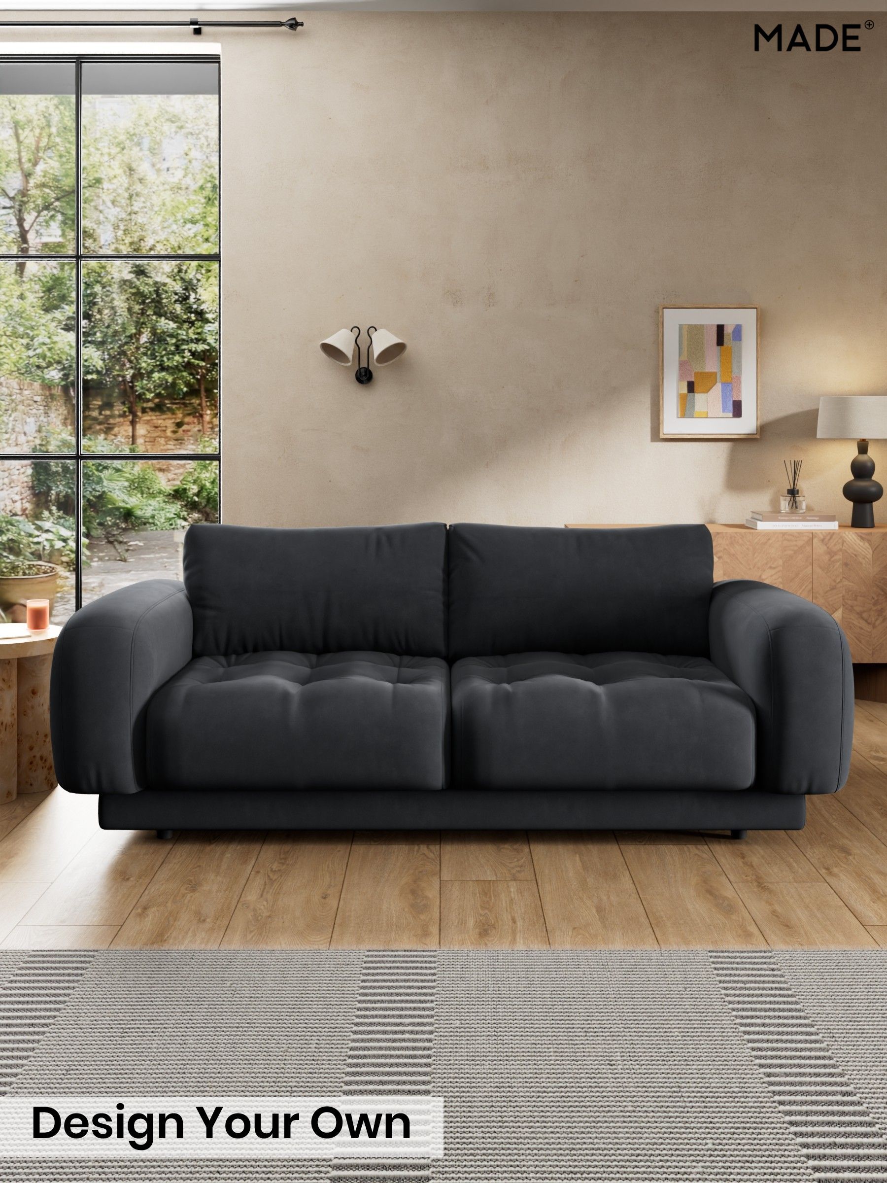 Matt Velvet Easy Clean/Charcoal Grey - Flint By Made