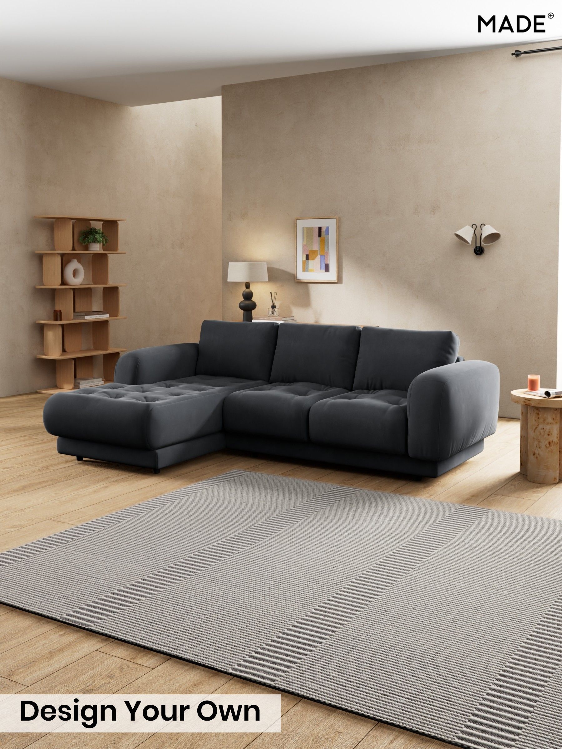 Matt Velvet Easy Clean/Charcoal Grey - Flint By Made