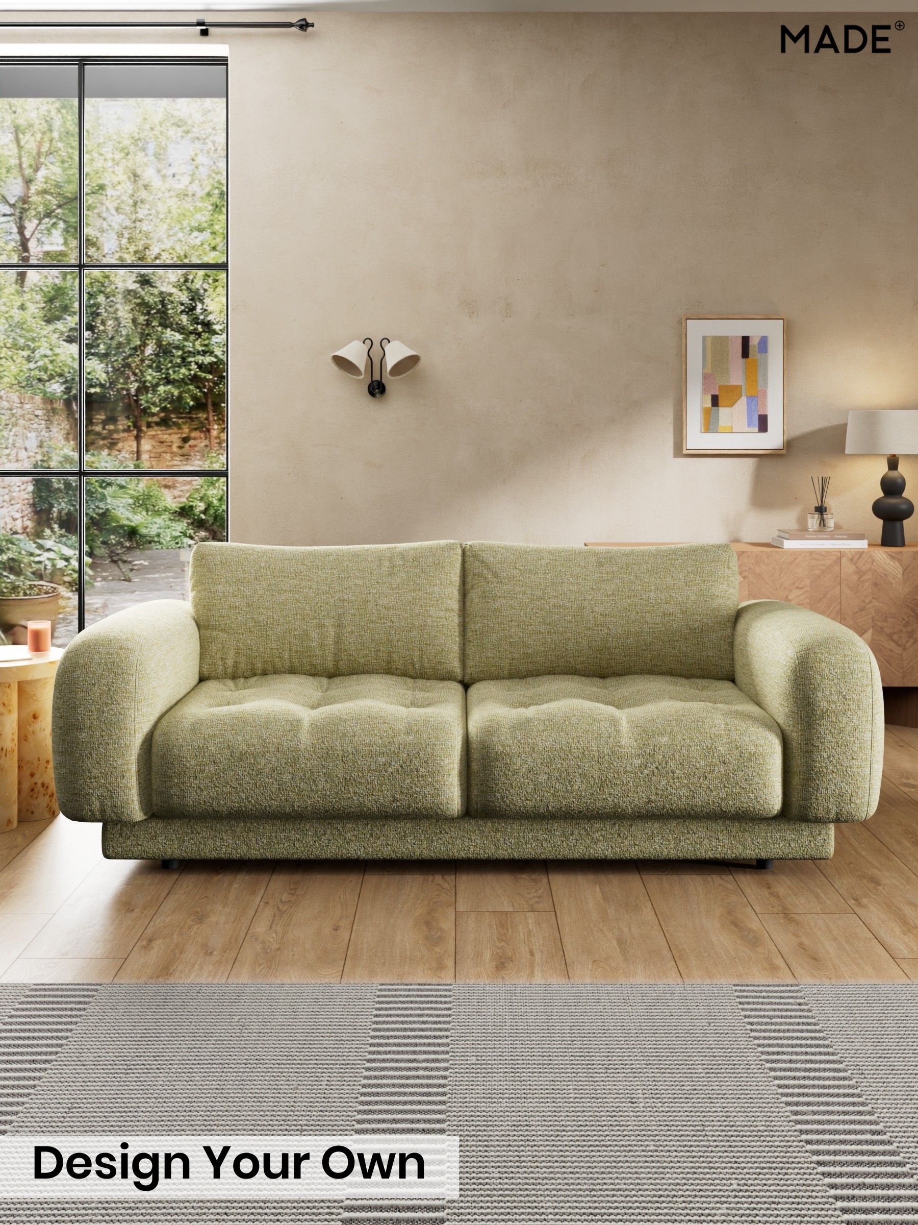 Boucle Textured Weave/Pale Fir Green - Flint By Made