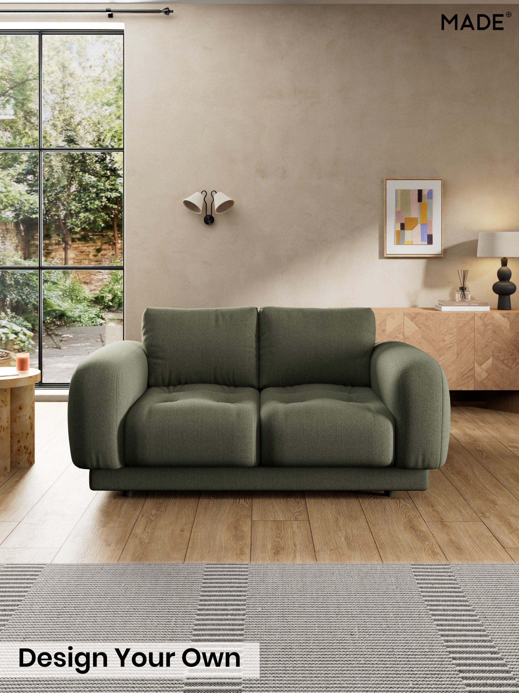 Textured Slub Weave/Soft Olive Green - Flint By Made