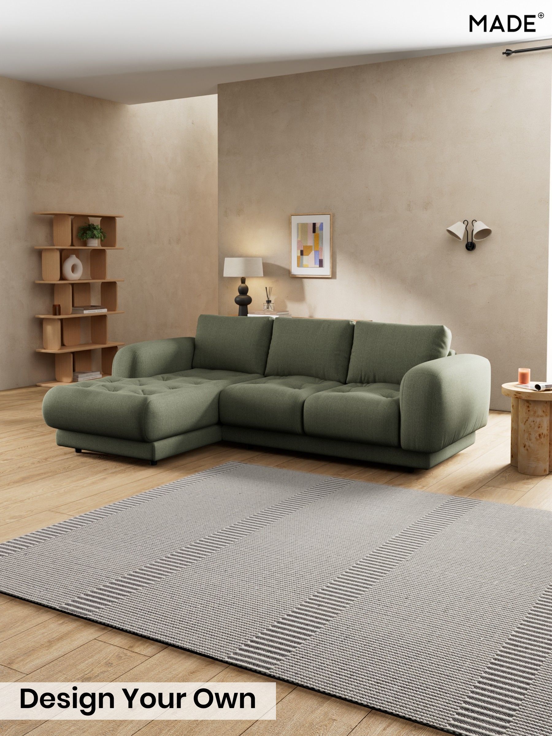 Textured Slub Weave/Soft Olive Green - Flint By Made
