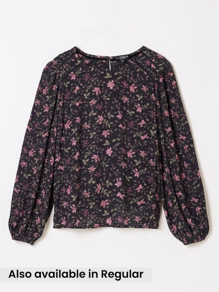 Brown Winter Floral - Embroidered Blouse