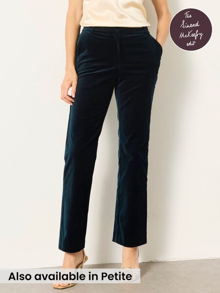 Teal Blue - Mabel Velvet Tailored Trousers