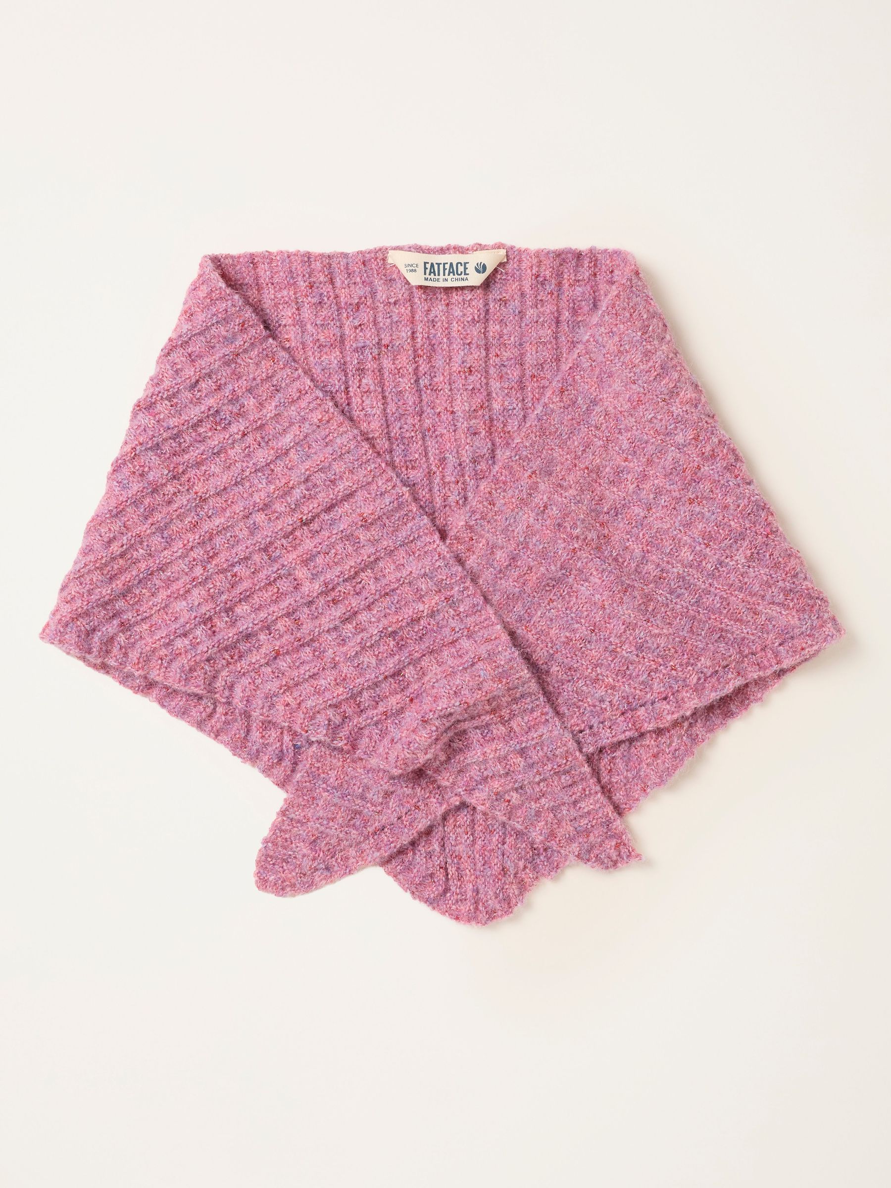 Pink - Ribbed Triangle Scarf