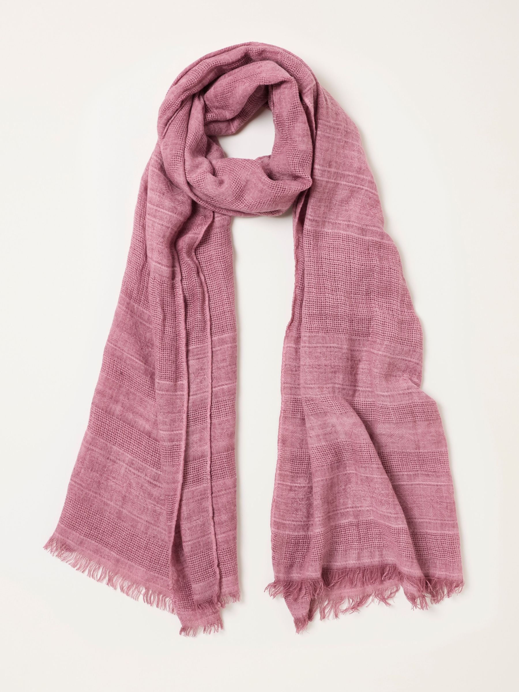 Pink - Textured Lightweight Scarf