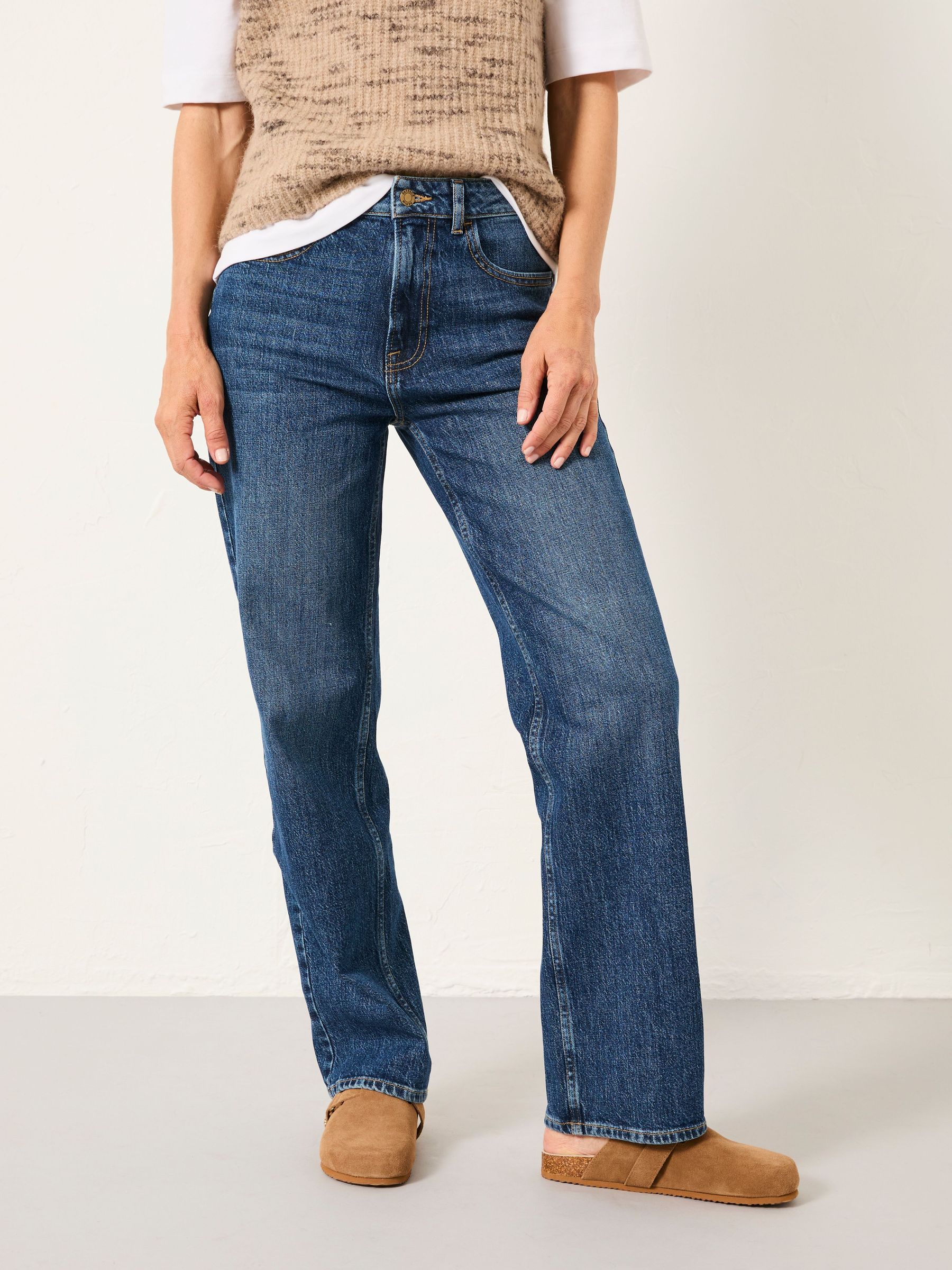 Blue Denim - Relaxed Straight Jeans