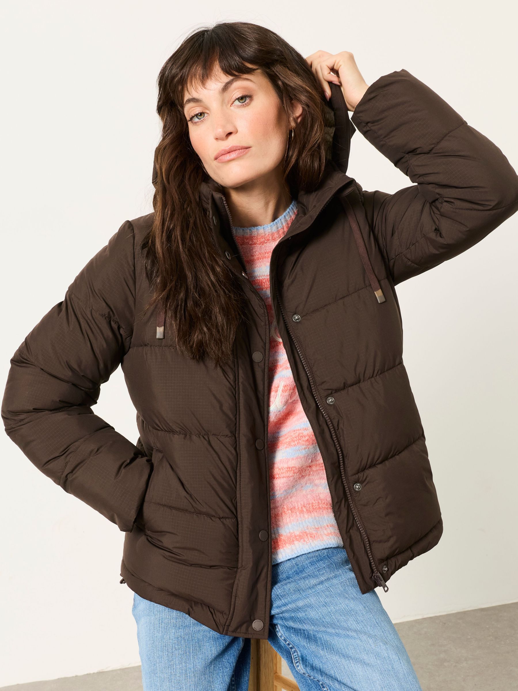 Chocolate Brown - Short Puffer Jacket