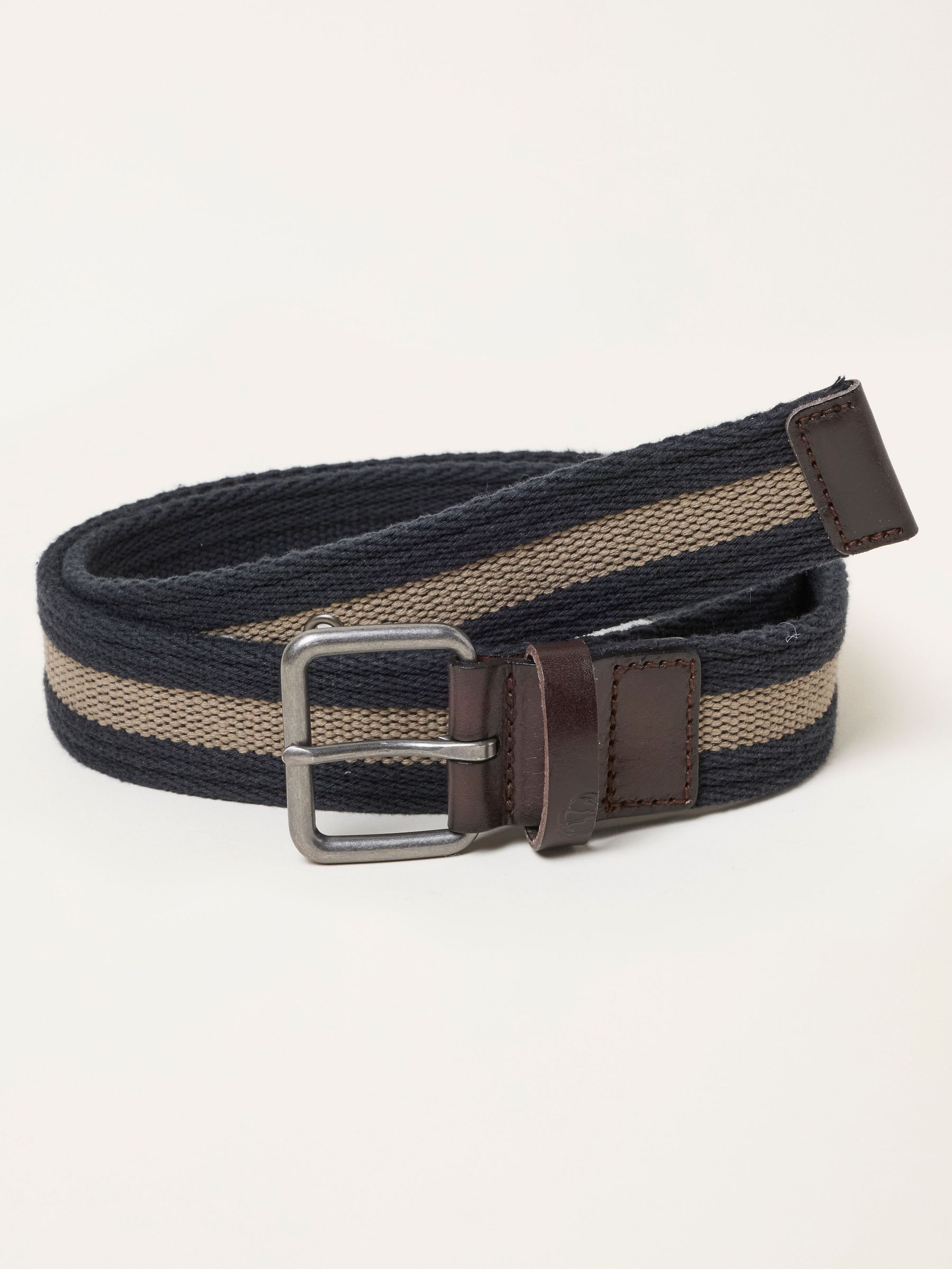 Black - Regular Stripe Webbing Belt