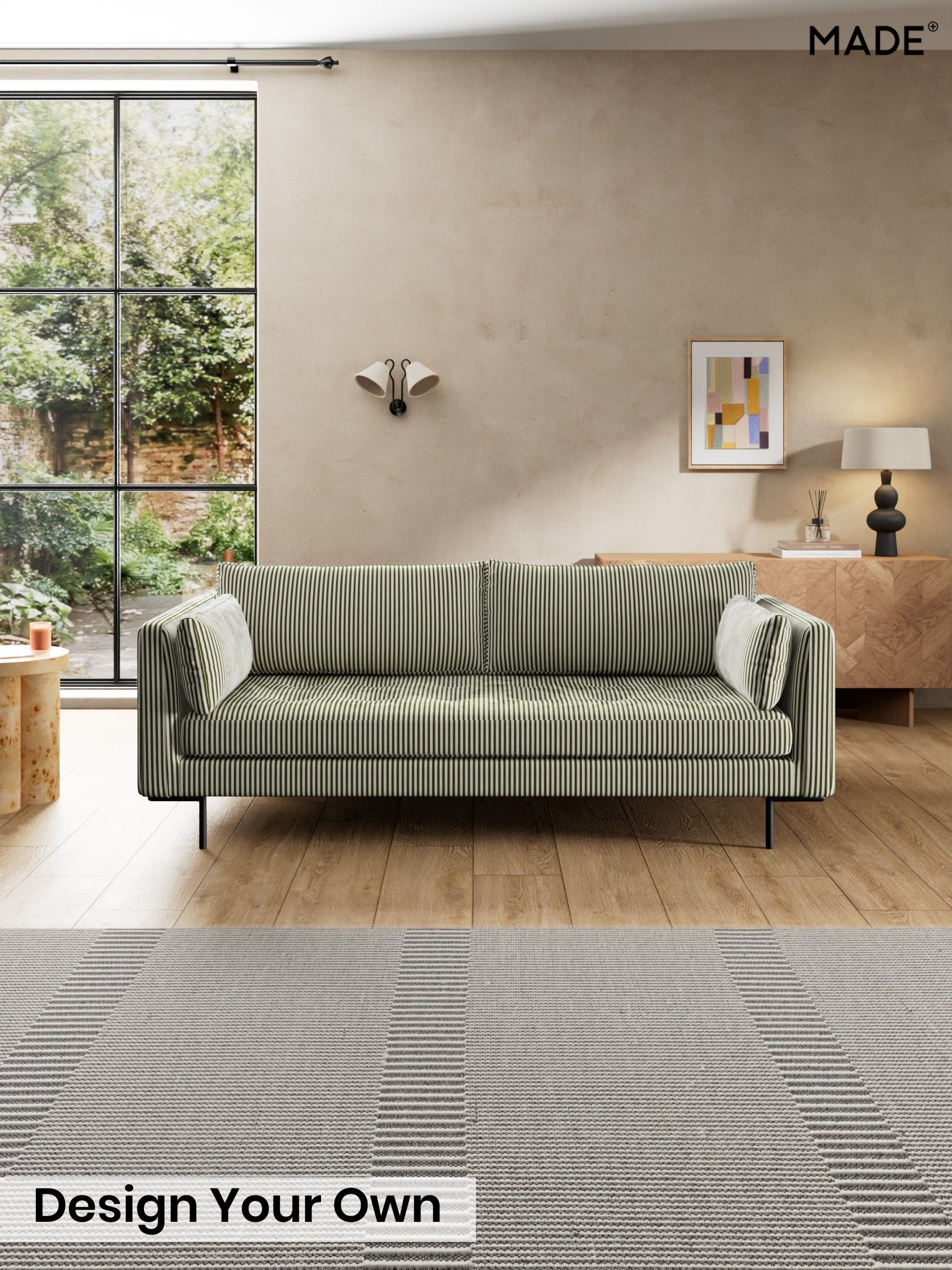 Velvet Stripe/Olive Green - Harlow By Made