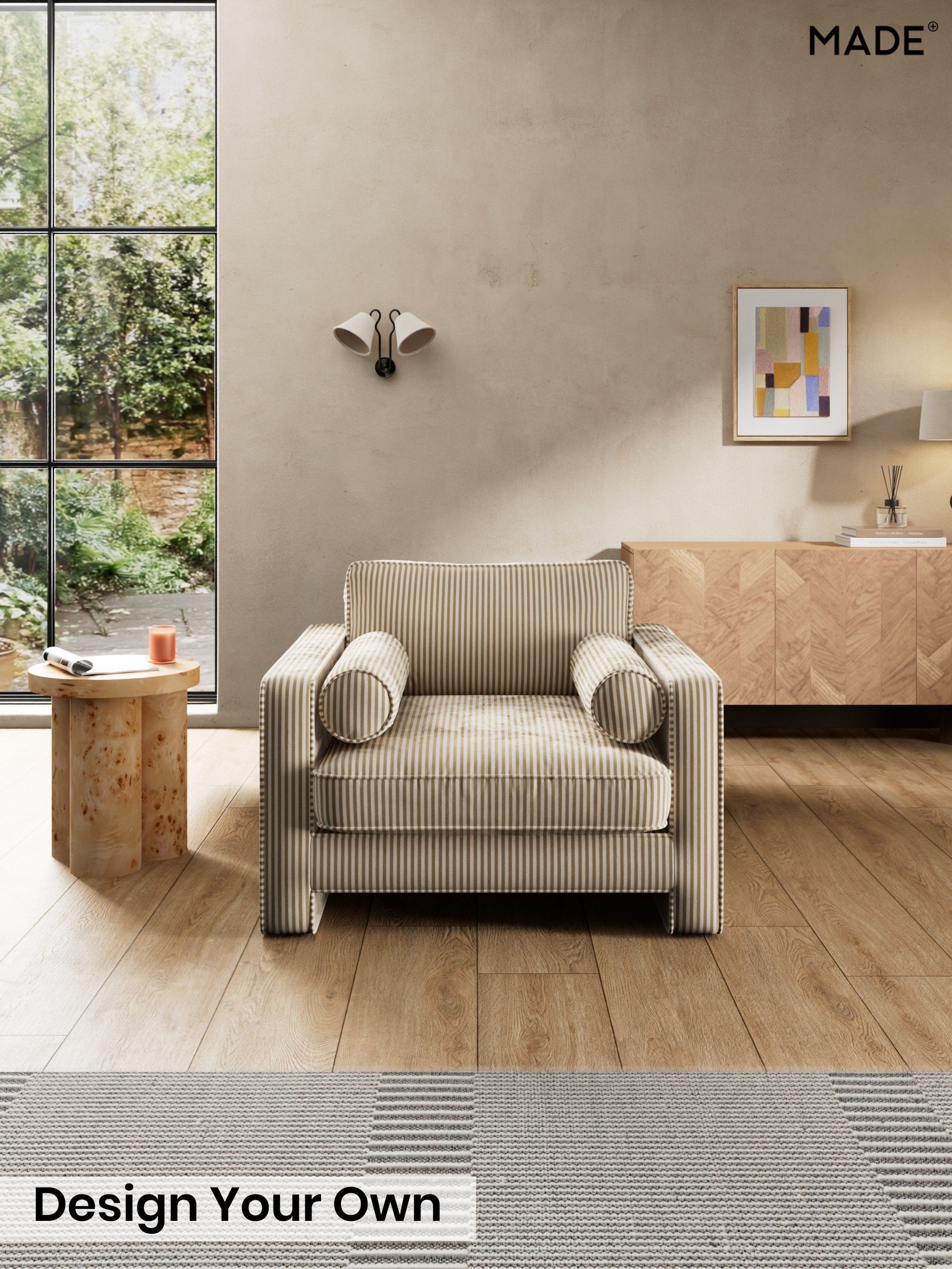 Velvet Stripe/Beige Natural - Holloway By Made