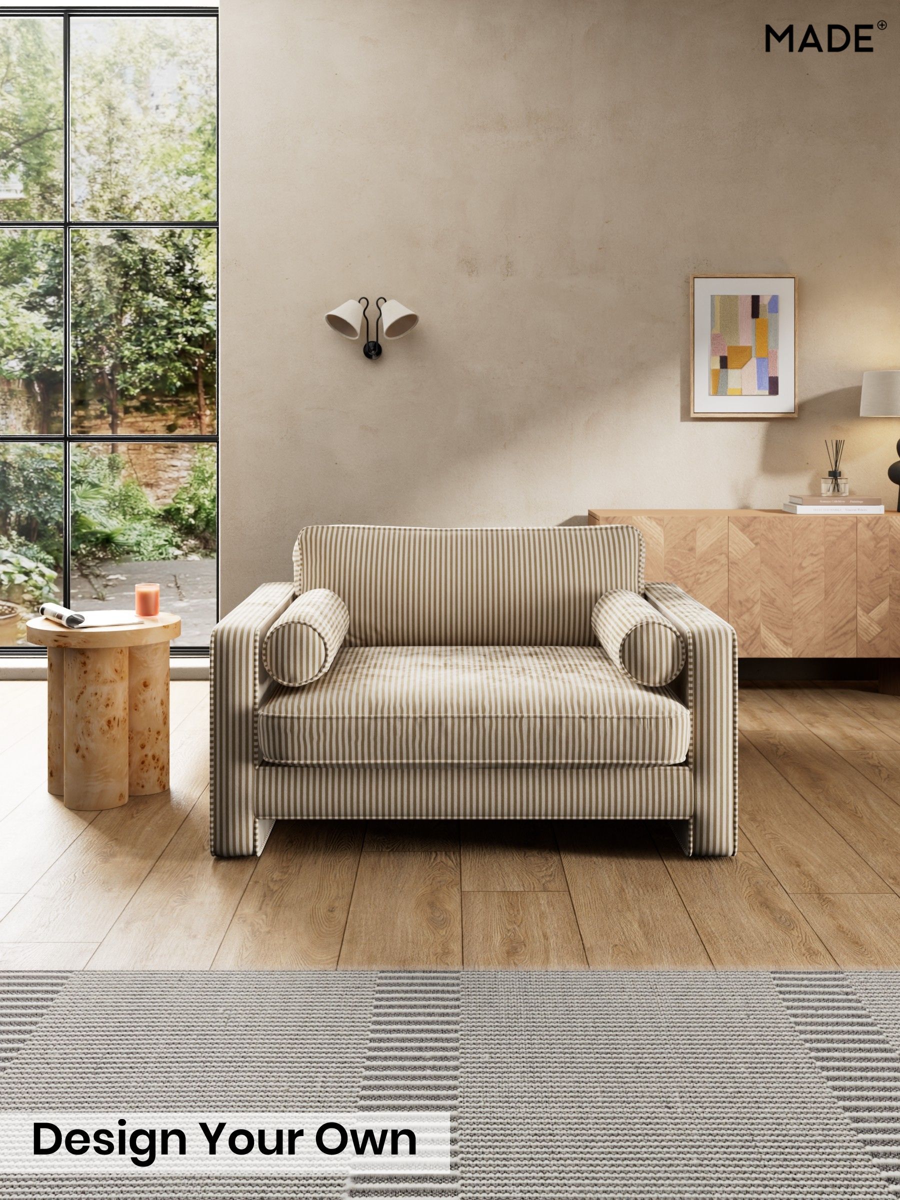 Velvet Stripe/Beige Natural - Holloway By Made