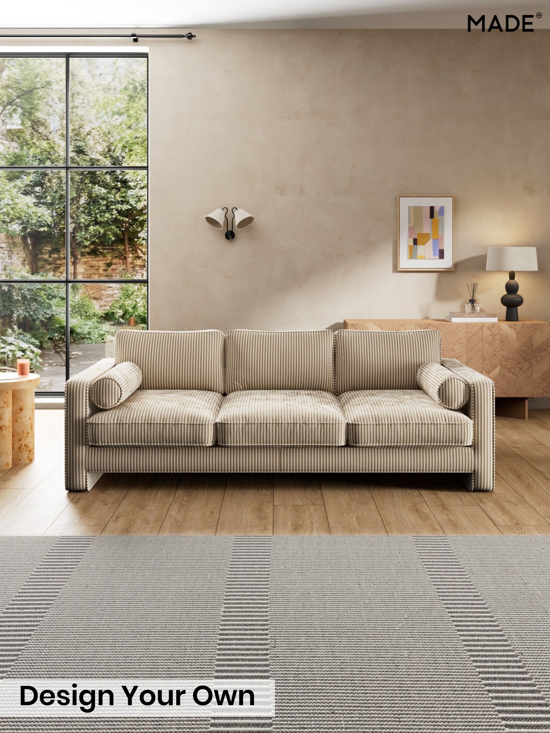 Velvet Stripe/Beige Natural - Holloway By Made